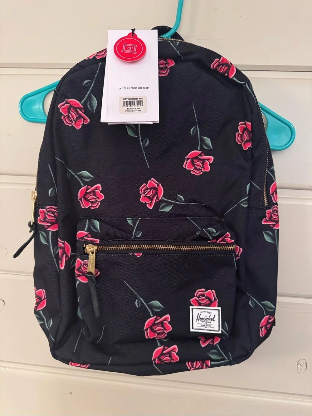 NWT - Herschel Supply Company Classic Black Floral Print Backpack